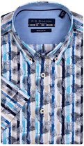 Bos Bright Blue 116670 Casual overhemd met korte mouwen - Maat XL - Heren