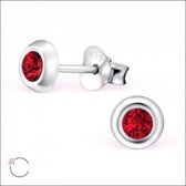 Aramat jewels ® - 925 sterling zilveren oorbellen 5mm swarovski elements kristal rood