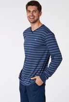 Woody pyjama heren - marineblauw gestreept - 221-1-MVL-S/988 - maat S