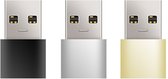 Set van 2 - USB-C naar USB-A Adapter - USB-A naar USB-C convertor - opzetstuk USB 3.1 to USB C HUB - Zwart