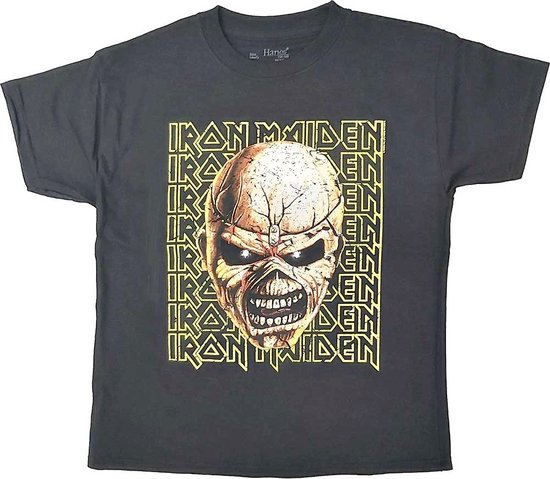 Iron Maiden Kinder Tshirt -Kids tm jaar- Big Trooper Head Zwart