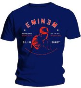 Eminem Heren Tshirt -2XL- Detroit Portrait Blauw