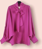 Blouse met vlindermouwen, fuchsia, one size