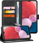 Etui Samsung Galaxy A13 4G - Etui Book Case Cuir Wallet Cover Wallet Card Holder Case Zwart
