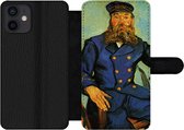 Bookcase Geschikt voor iPhone 12 telefoonhoesje - Portret van Joseph Roulin - Vincent van Gogh - Met vakjes - Wallet case met magneetsluiting