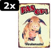 2x WAAKBORD BLIK VARKENSSTAL