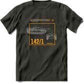 Stug 3 Tank Destroyer leger T-Shirt | Unisex Army Tank Kleding | Dames / Heren Tanks ww2 shirt | Blueprint | Grappig bouwpakket Cadeau - Donker Grijs - S