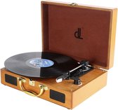 Vintage platenspeler platenspeler 33/45/78 draagbare vinyl platenspeler met ingebouwde luidsprekers, pc-recorder, 3,5 mm koptelefoonaansluiting, RCA, AUX in Merk: dl