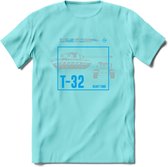 T32 Heavy tank leger T-Shirt | Unisex Army Tank Kleding | Dames / Heren Tanks ww2 shirt | Blueprint | Grappig bouwpakket Cadeau - Licht Blauw - L