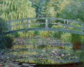 Luxe Wanddecoratie - Fotokunst - Claude Monet Print - 1899 - Waterlelies en Japanse brug - Hoogste kwaliteit 3mm. Plexiglas met 3mm. Dibond - Blind Aluminium Ophangsysteem - Akoest