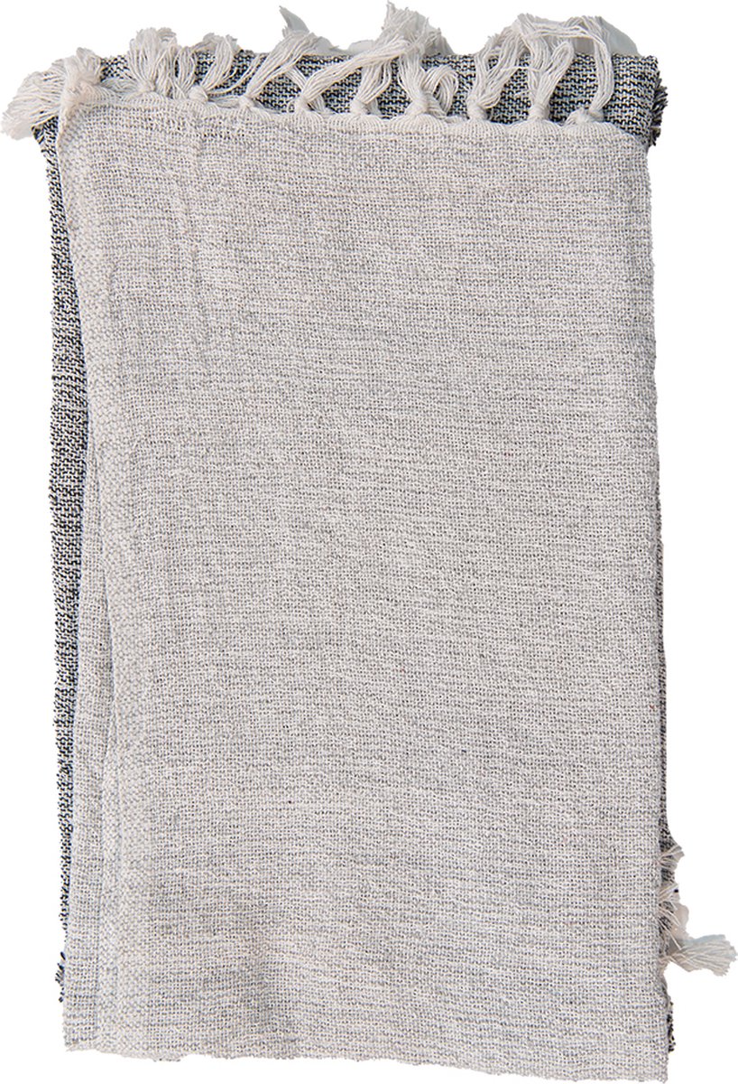 Clayre & Eef Plaid 125x150 cm Grijs Katoen