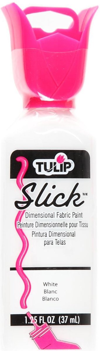 Tulip Dimensionele Stof verf - Slick Wit - 37ml