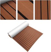 Teak Foam Faux Boat Decking – 240 x 60 cm – EVA Foam Decking sheet - Zelfklevend - Marine Flooring Brown