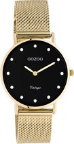 OOZOO Vintage series - Gouden horloge met gouden metalen mesh armband - C20242 - Ø32
