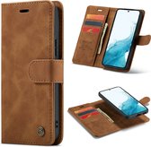 iPhone SE 2022 Hoesje Sienna Brown - Casemania 2 in 1 Magnetic Book Case