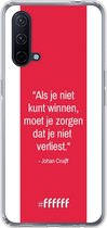 6F hoesje - geschikt voor OnePlus Nord CE 5G -  Transparant TPU Case - AFC Ajax Quote Johan Cruijff #ffffff