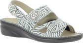 Luxe sandaal met stretch inzet mt:41 grijs/wit (met CE-keurmerk) merk: Varomed model: Isabelle sandaal echt leder