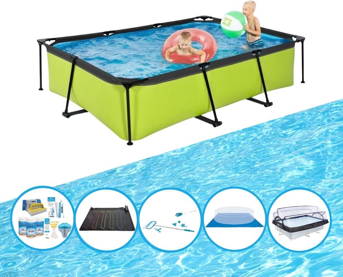 EXIT Zwembad Lime - 300x200x65 cm - Frame Pool - Inclusief bijbehorende accessoires