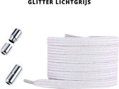 Beste Veters - Veters elastische - Glitterveters - Veters draaisluiting - Veters glitters - Veters 100 cm - Veters lichtgrijs