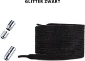 Beste Veters - Veters elastische - Glitterveters - Veters draaisluiting - Zwarte veters - Veters 100 cm - Veters zwart