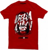 T-shirt Mask katoen rood/zwart/wit mt S