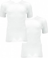 T-shirts Basic heren viscose/katoen wit 2 stuks maat M