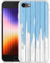 iPhone SE 2022 Hoesje Dripping blue paint - Designed by Cazy