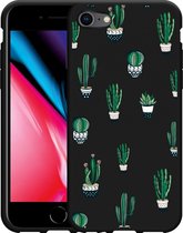 iPhone SE 2020 Hoesje Zwart Cactus - Designed by Cazy