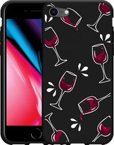 iPhone SE 2020 Hoesje Zwart Wine not? - Designed by Cazy
