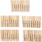Wasknijpers hout - Houten wasknijpers - 100 stuks - Voordelige knijpers - Lifetime clean - Hanige wasknijpers - Hout - Bruin - 7,2 cm