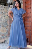 HASVEL -Blauw Groote maat jurk- maat XXL-Galajurk-Avondjurk-HASVEL-Blue Plus Size Dress-Size XXL-Prom Dress-Evening Dress