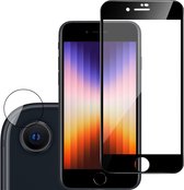 Screenprotector geschikt voor iPhone SE 2022 - Camera Cover - Full Screen Protector Tempered Glass