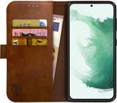 Rosso Element Book Case Wallet Hoesje Geschikt voor Samsung Galaxy S22 Plus | Portemonnee | 3 Pasjes | Magneetsluiting | Stand Functie | Bruin