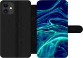 Bookcase Geschikt voor iPhone 11 telefoonhoesje - Abstract - Waves - Design - Met vakjes - Wallet case met magneetsluiting