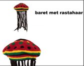 Baret met rastahaar - Bob Marley thema feest jamaica festival hoofddeksel party