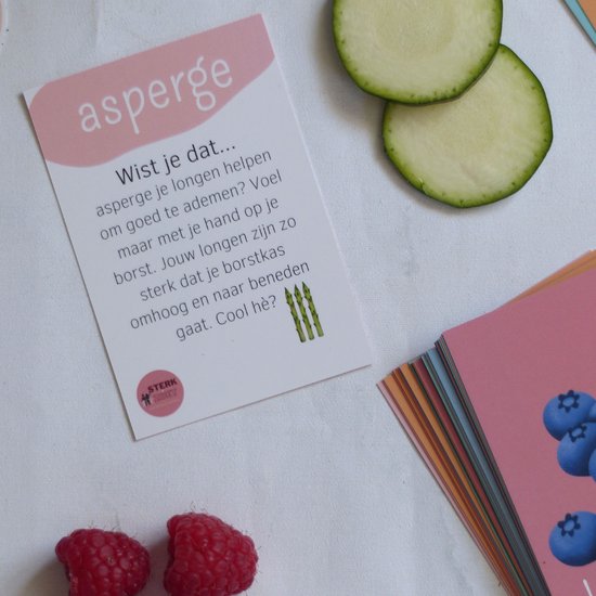 Thumbnail van een extra afbeelding van het spel Tafelkaartjes met groente en fruit - kaartspel - opvoeding - kinderen