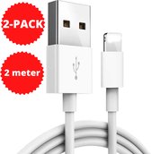 iPhone kabel 2 Meter geschikt voor Apple iPhone 6,7,8,9,X,XS,XR,11,12,13 - iPhone oplader kabel - iPhone lader kabel - Lightning USB kabel 2-PACK