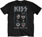 Kiss Kinder Tshirt -Kids tm 4 jaar- Made For Lovin' You Zwart