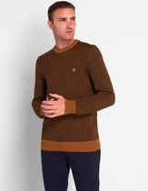 Mid Knit Herringbone Jacquard Knitted Jumper Caramel/ Jet Black