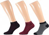 sneakersokken Fashion Bamboo heren rood 3-pack mt 43/46