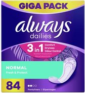 3x Always Dailies - inlegkruisje normal Fresh & protect - 84 stuks