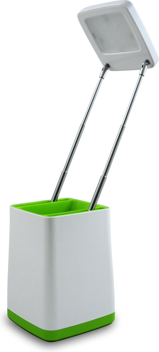 Polux® - Draadloze Bureaulamp op Accu – 2-in-1 Bureaulamp – Oplaadbare Bureaulamp – Draadloze Bureaulamp Met Pennenbakje - Groen