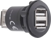 Dubbele USB-inbouwbus 2.0 Bus, inbouw USB-07-BK 2x USB-bus type A naar 2x USB-bus type A 1229323 TRU COMPONENTS 1 stuk(