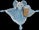 Petit Villain Krel knuffeldoek - olifant - lekker zacht - jongen boy - kraam cadeau - in grijs en blauw