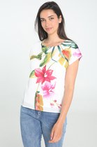 Cassis Dames Cassis - T-shirt met bloemenprint - T-shirt - Maat 38
