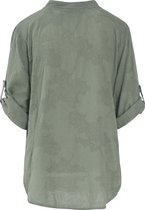 Cassis - Female - Katoenen blouse met opengewerkt effect  - Kaki