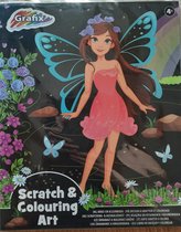 Scratch en colouring art - Kras en kleurboek - Elfjes