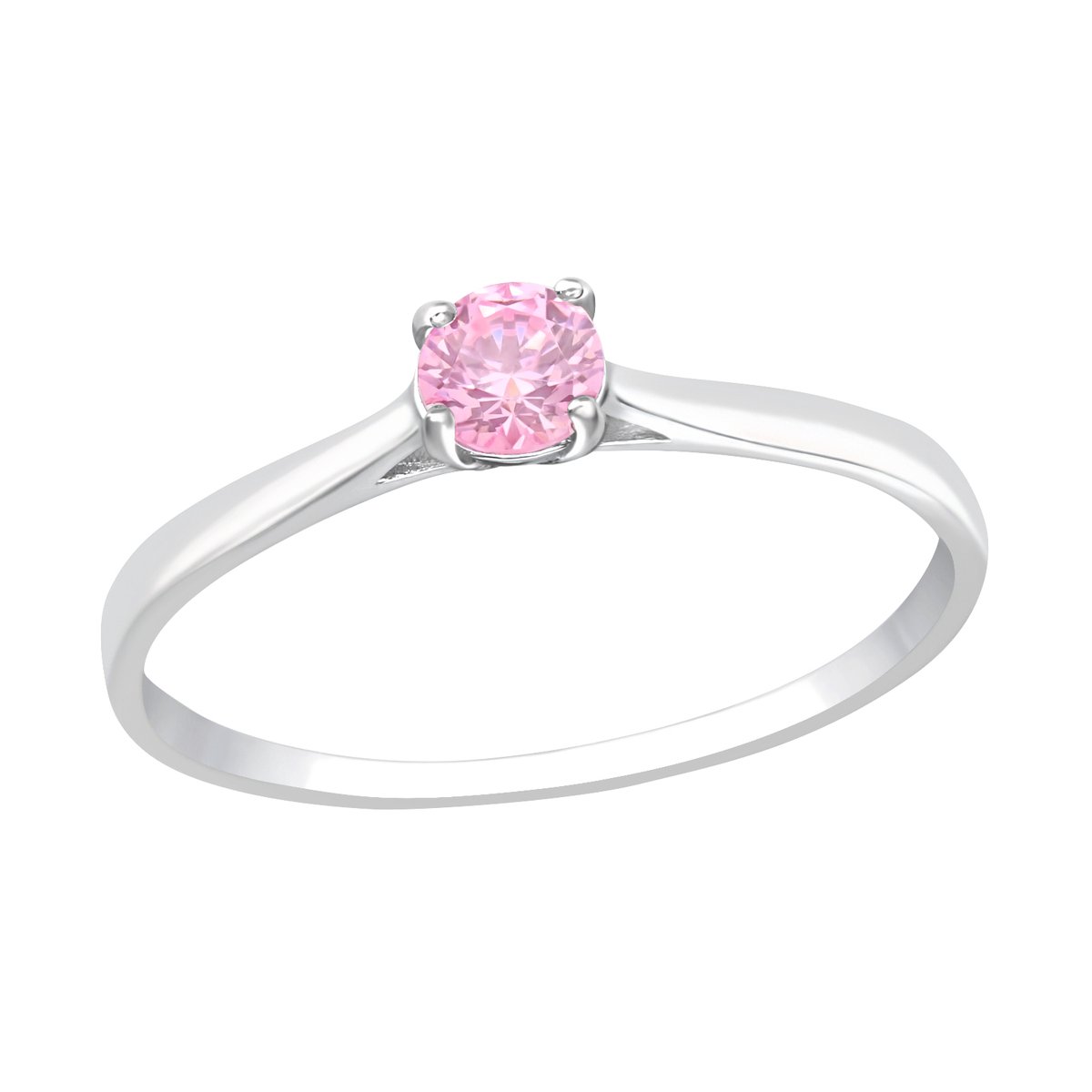 Zilveren Ring met roze Zirconia