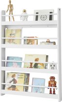 Mara Boekenkast - Wandkast - Voor kinderen - 4 Planken - Wit - 80 x 12 x 118 cm