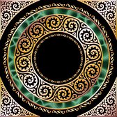Celtic Tree - Kunststof Altaar Kleed - Keltische Cirkel - 45x45cm - Zwart - Goud - Groen - Keltisch - Pagan - Heidens - Magisch - Mystiek - Ritueel - Altaarkleed